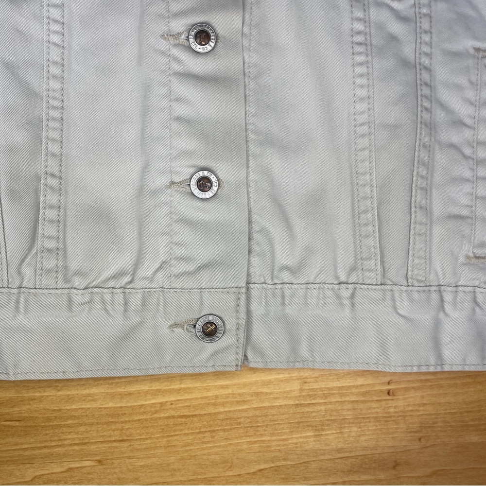 Vintage 90's Levi Silver Tab White Denim Trucker Jacket 715 *Sample Garment* - Picture 15 of 16